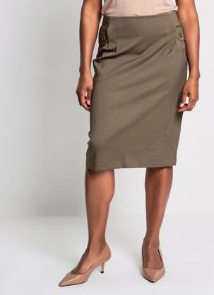 Jupe mi-longue stretch vert TINTA STYLE femme