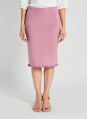 Jupe mi-longue taille normale rose LA FEE MARABOUTEE femme