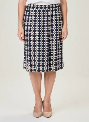 Jupe mi-longue coupe droite bleu BETTY BARCLAY femme