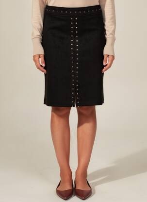 Jupe courte fermeture zippée au dos noir FRANK LYMAN femme