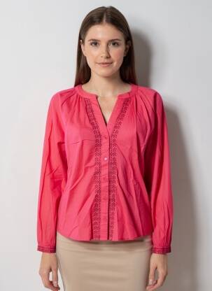 Chemisier coupe cintrée manches longues rose VILA femme