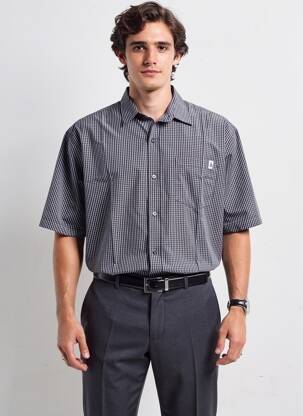 Chemise manches courtes poches noir EDWIN homme