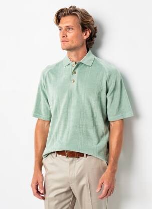 Pull col polo manches courtes vert DSTREZZED homme
