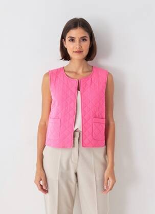 Gilet sans manche tissage matelassé rose PIECES femme