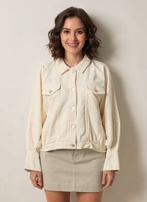 Veste casual poignets boutonnés avec fente beige LABDIP femme