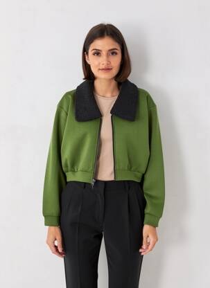 Veste casual col chemisier vert HPDP (HYPE DROP) femme
