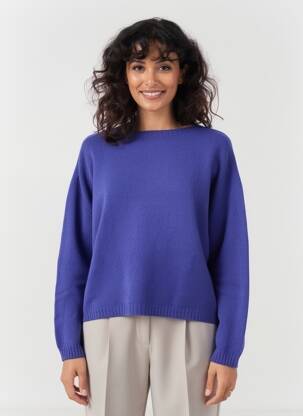 Pull stretch manches longues violet L'ATELIER D'ANNA femme