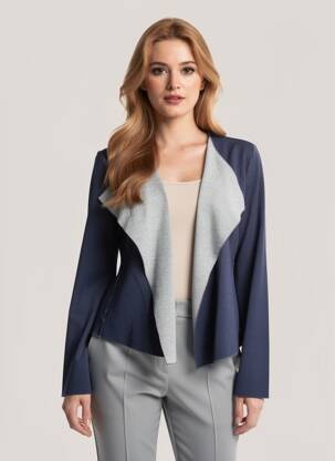 Gilet manches longues stretch bleu BETTY BARCLAY femme