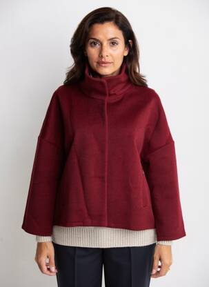 Manteau court poches sans capuche rouge SURKANA femme