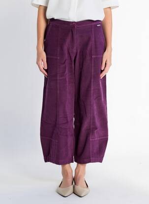 Pantalon droit taille élastique taille normale violet AGATHE & LOUISE femme