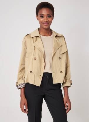Trench tissage popeline sans capuche beige IN APRIL 1986 femme