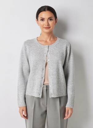 Gilet manches longues col rond gris MOLLY BRACKEN femme