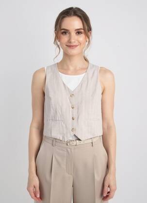 Gilet sans manche poches beige BONOBO femme