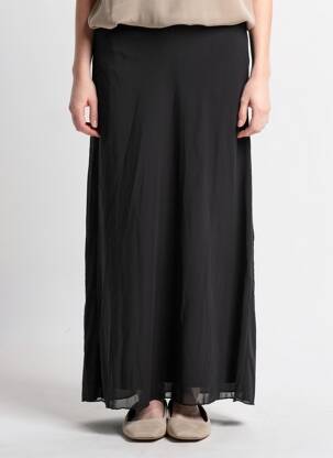 Jupe longue coupe fluide noir PEPPERMAYO femme