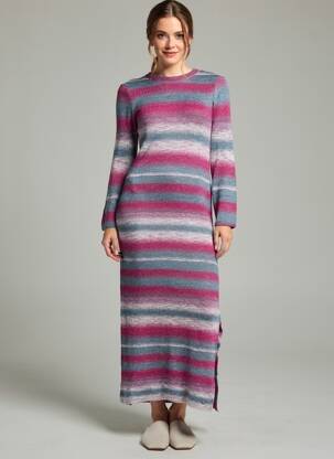 Robe pull stretch manches longues violet BROWNIE femme