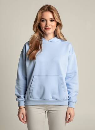 Sweat-shirt à capuche  manches longues bleu SANS MARQUE femme