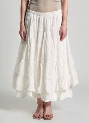 Jupe longue doublure blanc BERSHKA femme