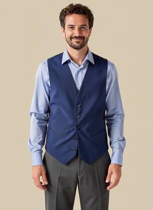 Gilet sans manche coupe cintrée bleu SAINT HILAIRE homme