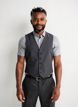 Gilet sans manche coupe cintrée noir SAINT HILAIRE homme