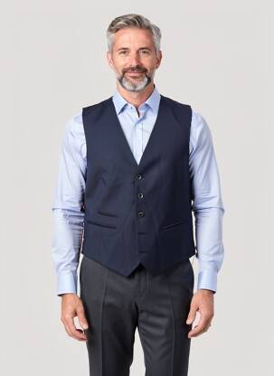 Gilet sans manche fermeture boutonnée sur le devant bleu SAINT HILAIRE homme