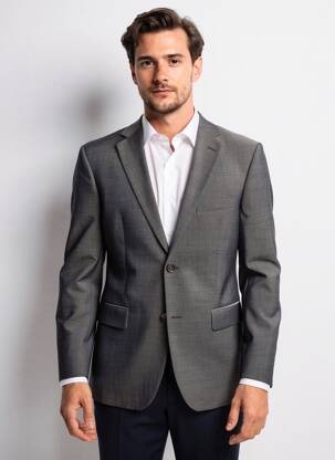 Blazer tissage chiné gris BRUNO SAINT HILAIRE homme
