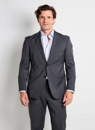 Blazer coupe cintrée gris BRUNO SAINT HILAIRE homme