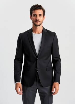 Blazer coupe cintrée gris BRUNO SAINT HILAIRE homme