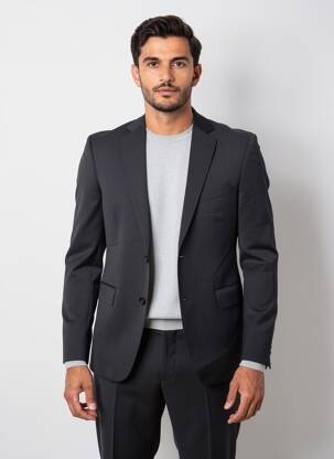 Blazer coupe cintrée gris BRUNO SAINT HILAIRE homme