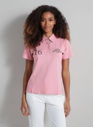 Polo broderie manches courtes rose COMPTOIR DU RUGBY femme