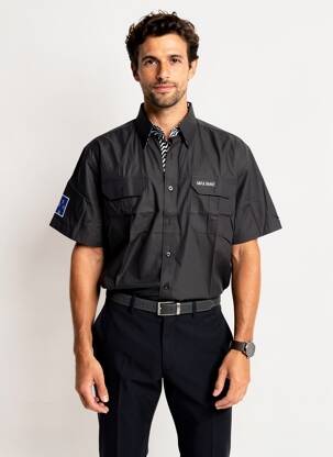 Chemise manches courtes poches noir HAKA DANCE homme