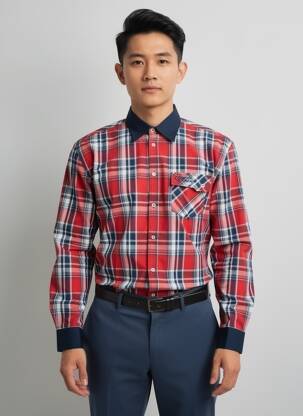 Chemise manches longues poches rouge COMPTOIR DU RUGBY homme