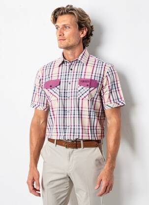 Chemise manches courtes poches violet COMPTOIR DU RUGBY homme