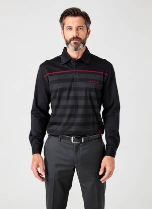Polo manches longues manches longues noir HAKA DANCE homme