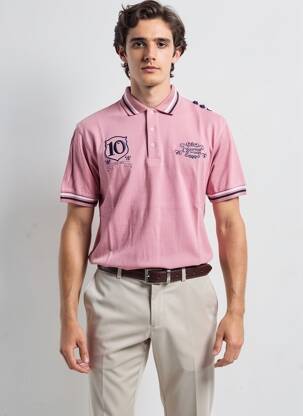 Polo stretch manches courtes rose COMPTOIR DU RUGBY homme