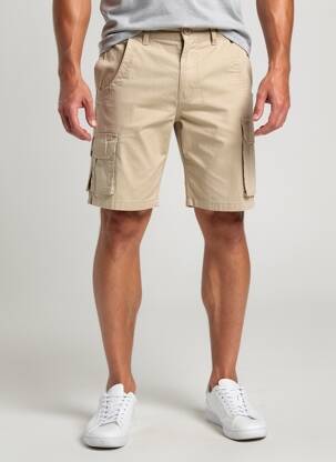 Bermuda tissage popeline taille normale beige QUINZE & TREIZE homme