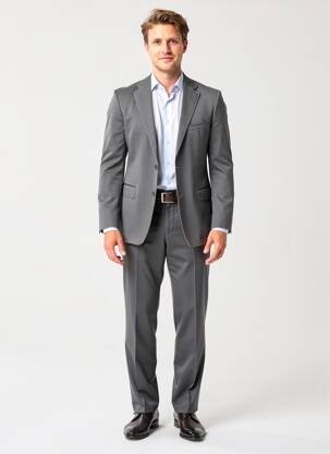 Costume de ville coupe cintrée gris BRUNO SAINT HILAIRE homme