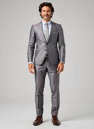 Costume de ville manches longues gris HUGO BOSS homme