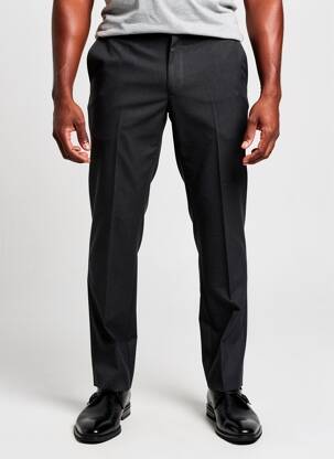 Pantalon slim tissage chiné taille normale gris BRUNO SAINT HILAIRE homme