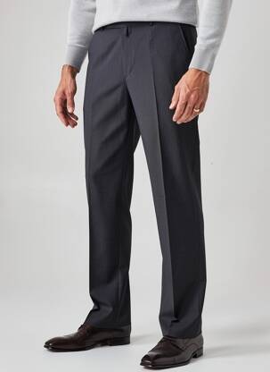 Pantalon droit fermeture zippée sous rabat avec crochet taille normale bleu SAINT HILAIRE homme