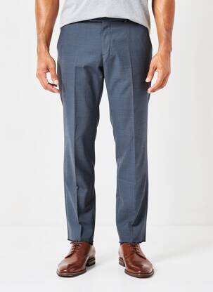 Pantalon droit tissage chiné taille normale bleu SAINT HILAIRE homme