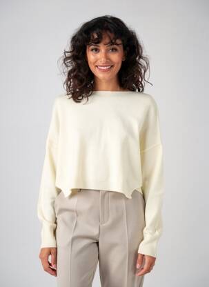 Pull col bateau manches longues jaune LA CABANE ORSON femme