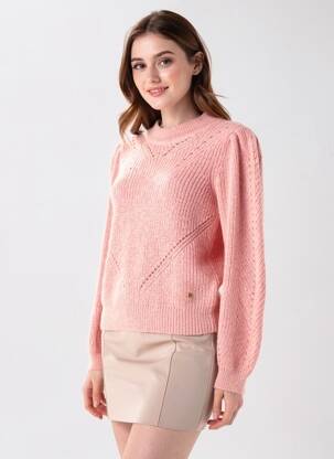 Pull stretch manches longues rose SUNCOO femme