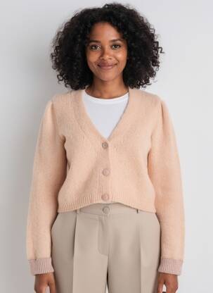 Gilet manches longues resserrée sur le bas rose LIU JO femme
