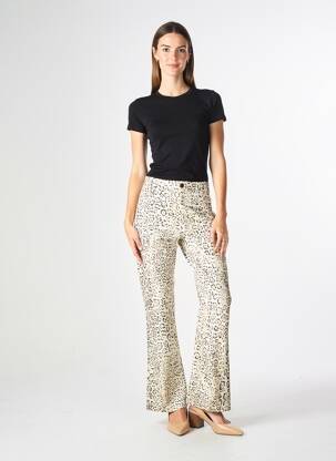 Pantalon flare taille normale taille normale beige EVA KAYAN femme