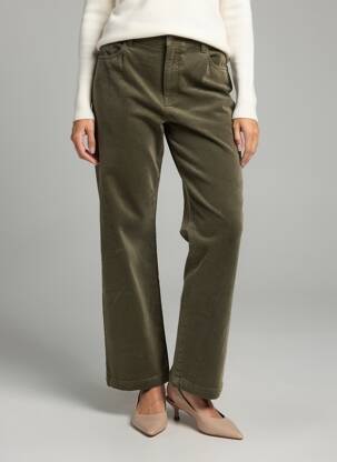 Pantalon droit stretch taille normale vert SALSA femme
