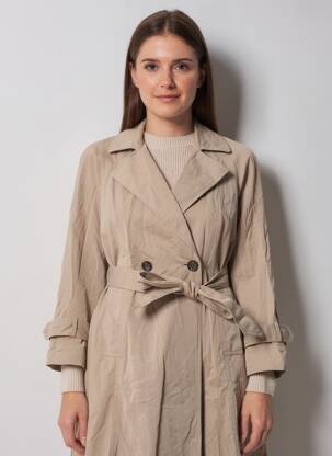 Trench tissage popeline sans capuche beige HOBBS femme