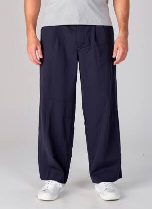 Pantalon large poches taille haute bleu AMI ALEXANDRE MATTIUSSI homme