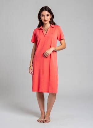 Robe mi-longue manches courtes manches courtes rouge DEAUVILLE & ARMOR-LUX femme
