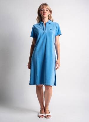 Robe mi-longue manches courtes manches courtes bleu DEAUVILLE & ARMOR-LUX femme