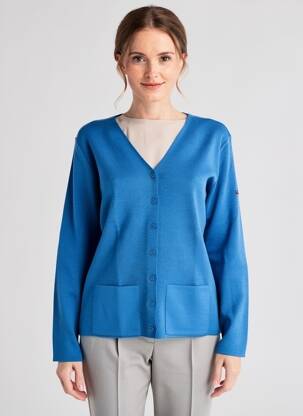 Gilet manches longues stretch bleu ARMOR LUX femme